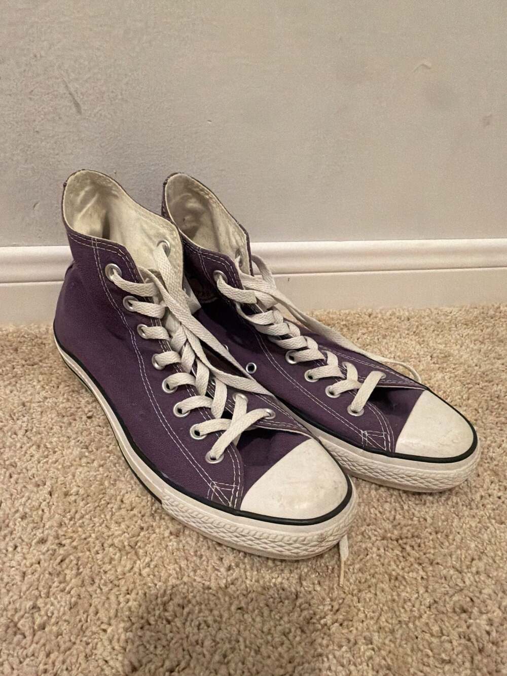 Converse Chuck Taylor All Star Hi Top Sneakers, Purple Canvas, Size 9
